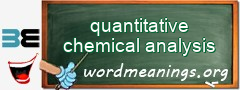 WordMeaning blackboard for quantitative chemical analysis